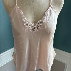 Elegant Pink Lace Trim Camisole